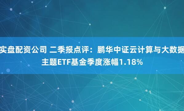 实盘配资公司 二季报点评：鹏华中证云计算与大数据主题ETF基金季度涨幅1.18%